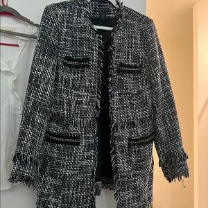 International Concept Women's Black and White Tweed Jacket
